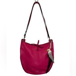 Vince Camuto Convertible Crossbody & Shoulder Purse - Hot Pink w/ bird keychain